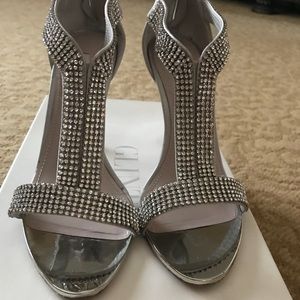 Beautiful Rhinestone silver heels.